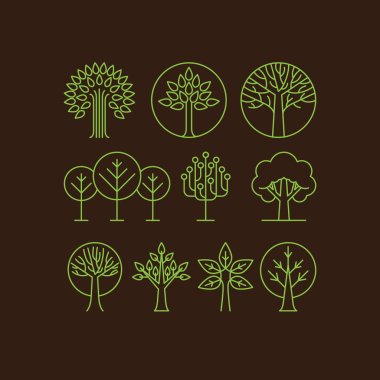 Vector organic tree icons