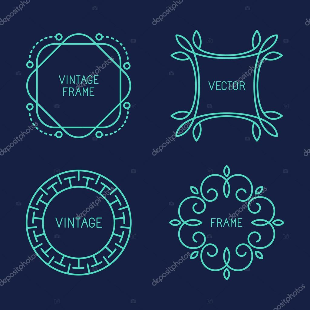Vector set of line logo templates — Stock Vector © venimo #59864795