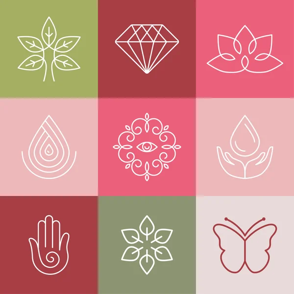 Vector beauty and spa line logos — Stock Illustration Vector beauty and spa line logos Vector Graphics