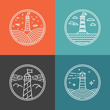 Vector lighthouse logos