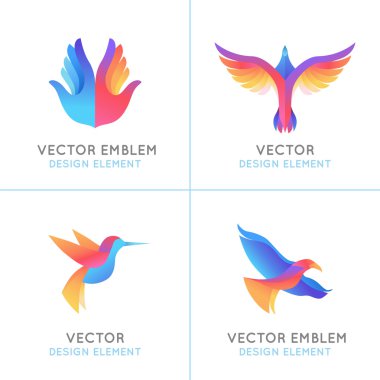 Vector set of abstract gradient emblems