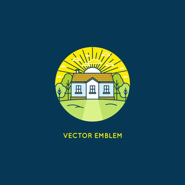 Vector logo design template in trendy linear style — Stock Illustration Vector logo design template in trendy linear style Royalty Free Stock Illustrations