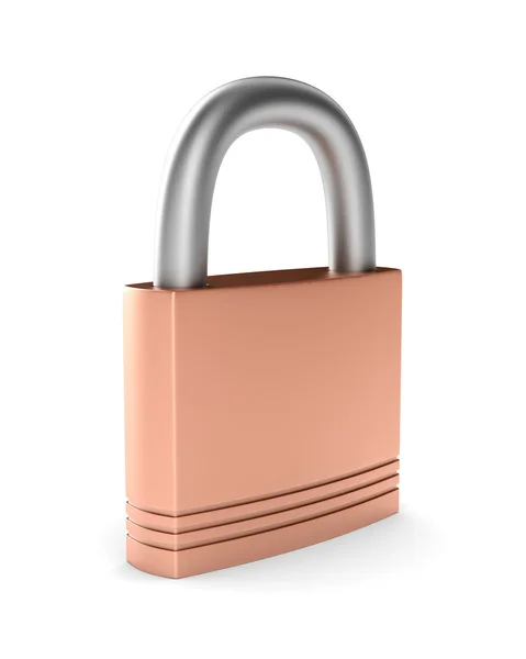 Steel closed lock on white background. Isolated 3D image — Stock Photo, Image