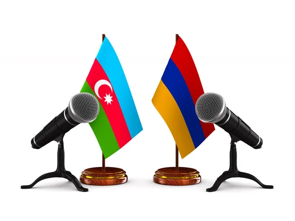 Σχέση Μεταξύ Αρμενίας Και Αζερμπαϊτζάν Λευκό Φόντο Μεμονωμένη Τρισδιάστατη Απεικόνιση — Φωτογραφία Αρχείου
