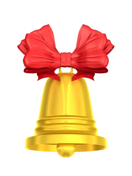 Golden Bell White Background Isolated Illustration — Stock Photo, Image