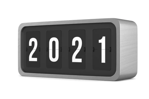 Draai Zwart Scorebord 2021 Witte Achtergrond Geïsoleerde Illustratie — Stockfoto