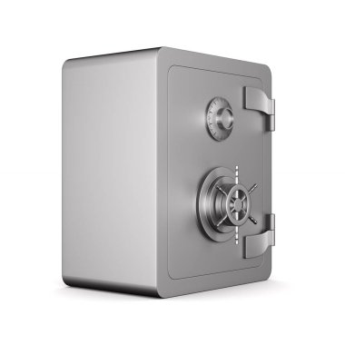 Beyaz arka planda güvende. İzole edilmiş üç boyutlu illüstrasyon