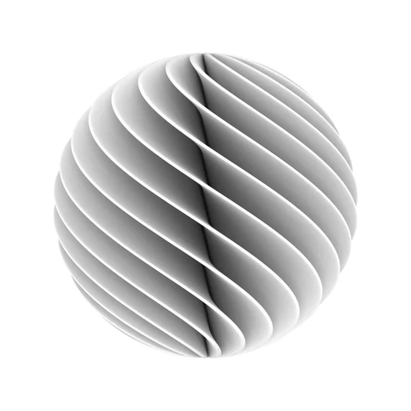 白い背景の抽象的な球体です 孤立した3Dイラスト — ストック写真