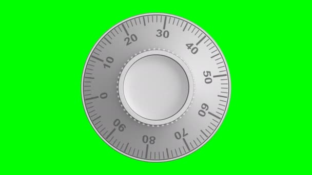 Combination Lock Green Background Isolated Render — Stock Video