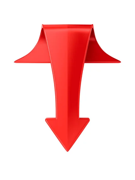 Red Arrow White Background Isolated Illustration — Stock Photo, Image