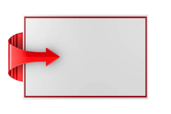 赤い矢印と白い背景のバナー 孤立した3Dイラスト — ストック写真