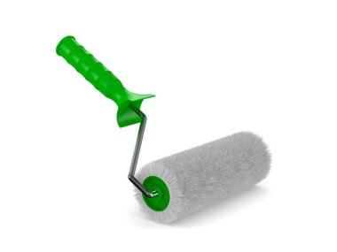 Beyaz arka planda paten fırçası. İzole edilmiş üç boyutlu illüstrasyon