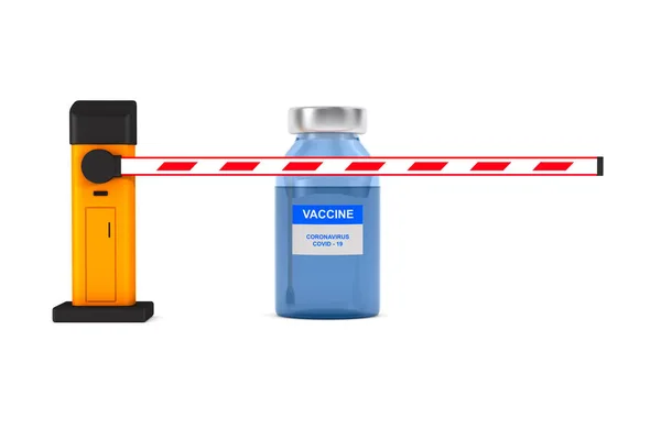 Automatická Bariéra Vakcína Covid Bílém Pozadí Izolovaná Ilustrace — Stock fotografie