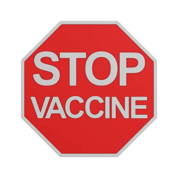 Teken Stop Vaccin Witte Achtergrond Geïsoleerde Illustratie — Stockfoto