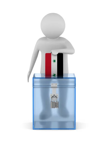 Voting Syria White Background Isolated Illustration — Stock Photo, Image