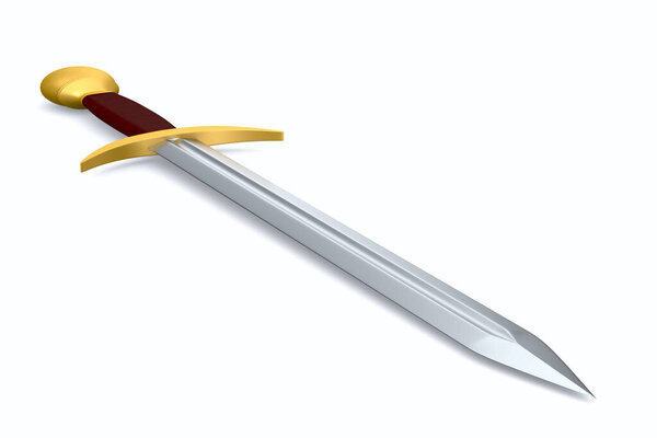 sword on white background. Isolated 3D illustratio