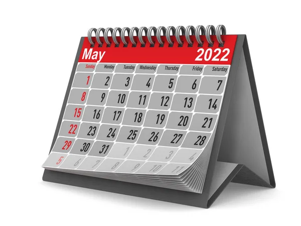 2022 Jahr Kalender Für Mai Isolierte Illustration — Stockfoto