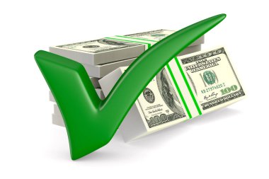 Beyaz arka planda para. İzole edilmiş üç boyutlu illüstrasyon