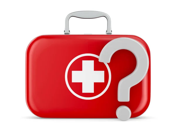 First Aid Kit Question White Background Isolated Illustration — Foto Stock