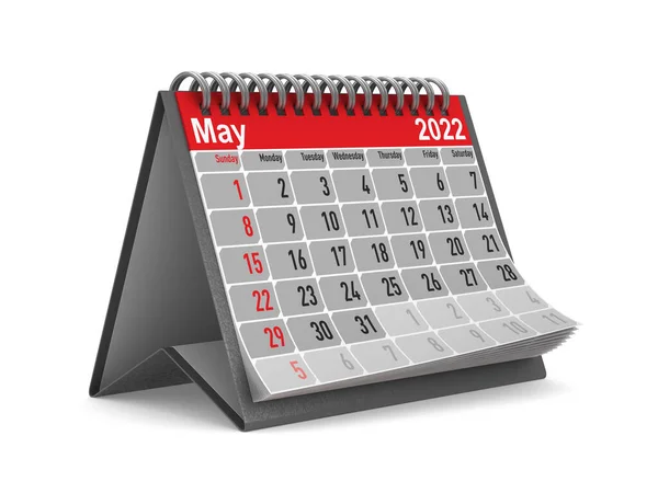 2022 Jahr Kalender Für Mai Isolierte Illustration — Stockfoto