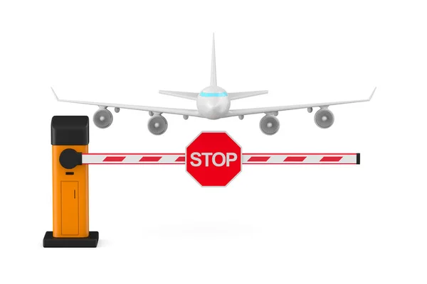 Barrera Automática Avión Sobre Fondo Blanco Ilustración Aislada — Foto de Stock