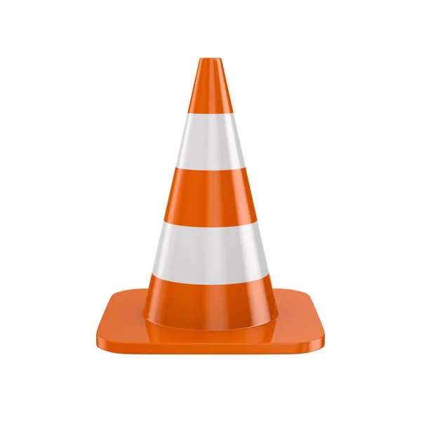 Cone Tráfego Fundo Branco Isolado Ilustração — Fotografia de Stock