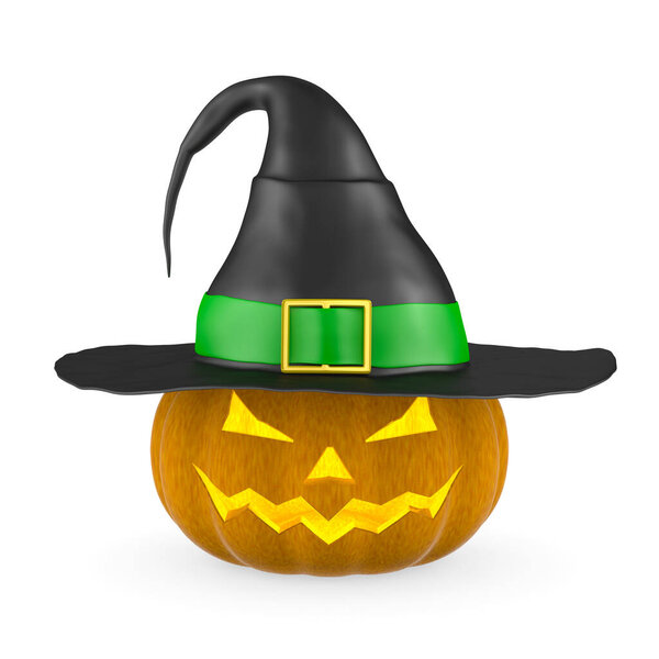 halloween pumpkin on white background. Isolated 3D illustration