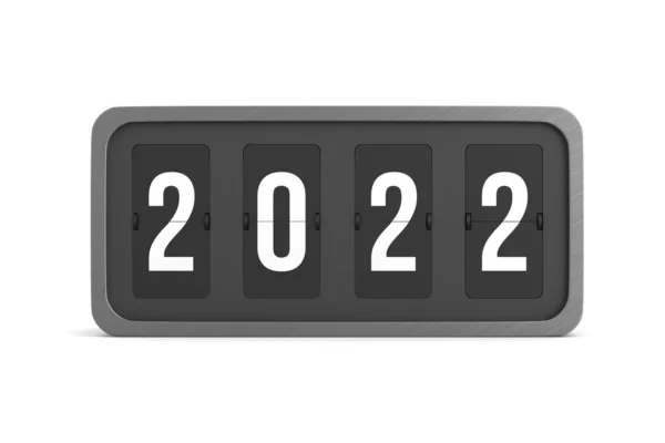 Flip Black Scoreboard 2022 White Background Isolated Illustration — Stock Photo, Image