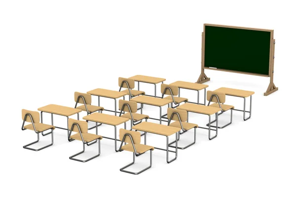 白い背景の教室。分離の 3 d イメージ — ストック写真