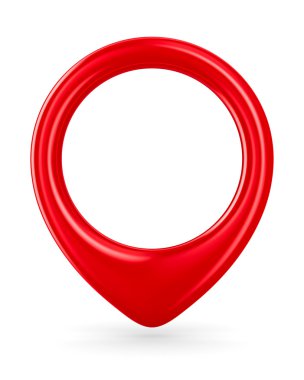 Beyaz zemin üzerine kırmızı nokta. İzole 3d görüntü