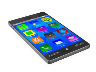 beyaz zemin üzerinde telefon. izole 3d görüntü