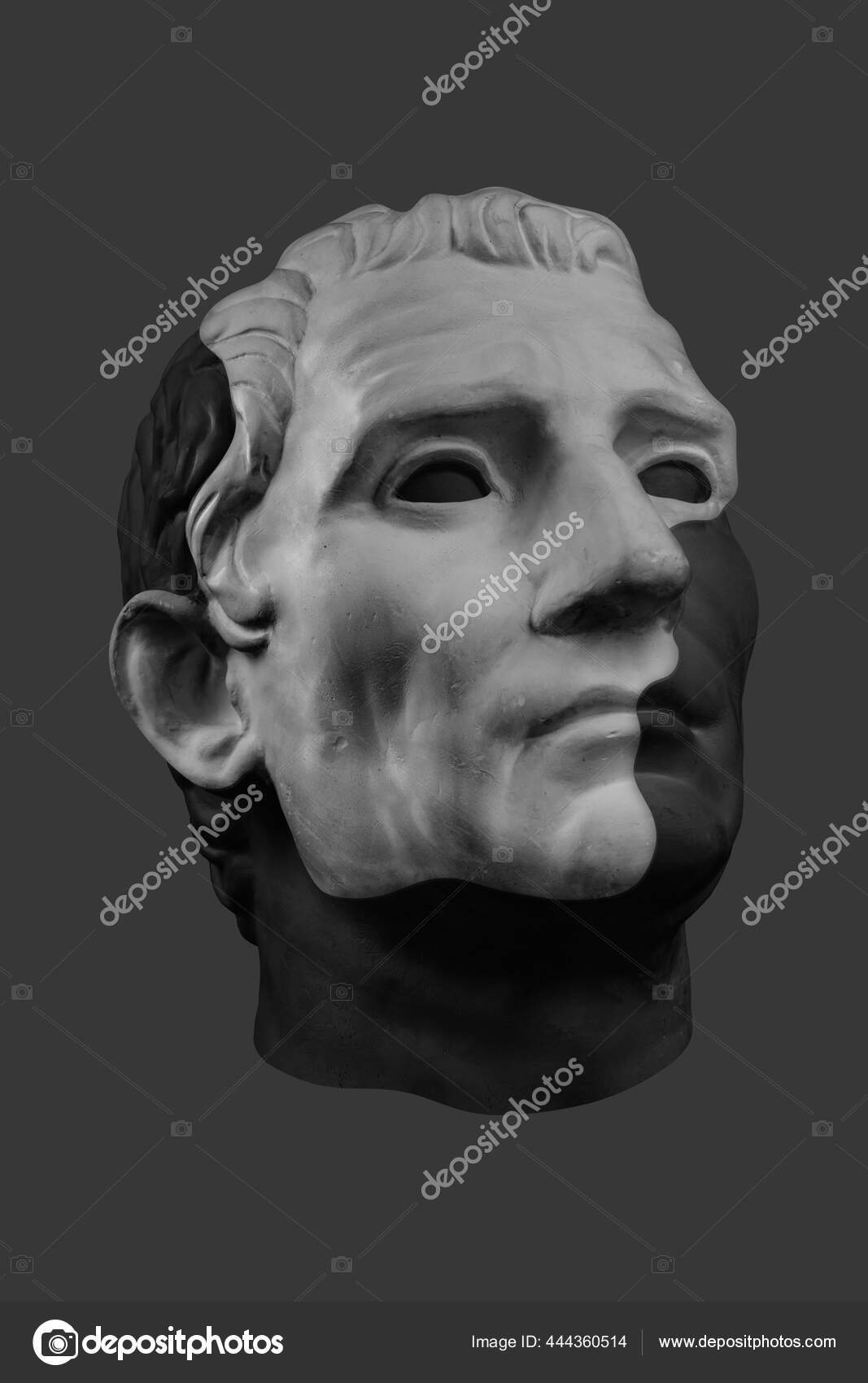 Коллаж С Гипсовой Антикварной Скульптурой Человеческого Лица В.