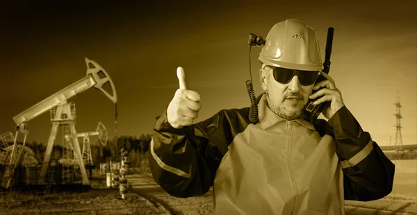 Sanayi işçisi. Petrol ve gaz. — Stok fotoğraf