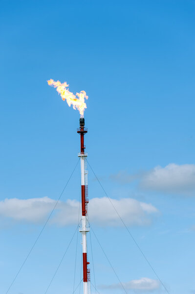 Refinery fire gas torch.