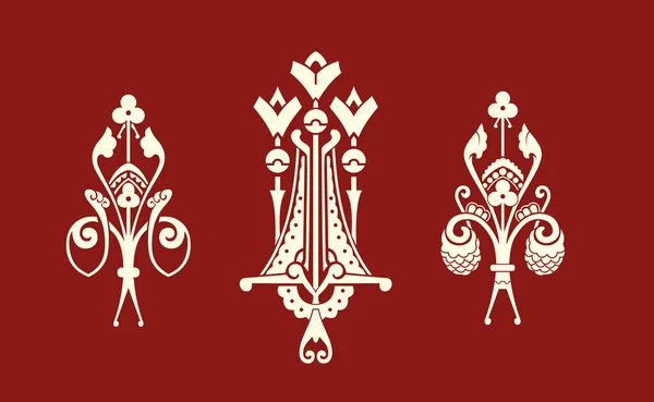 Ornamentale heraldische Elemente — Stockvektor