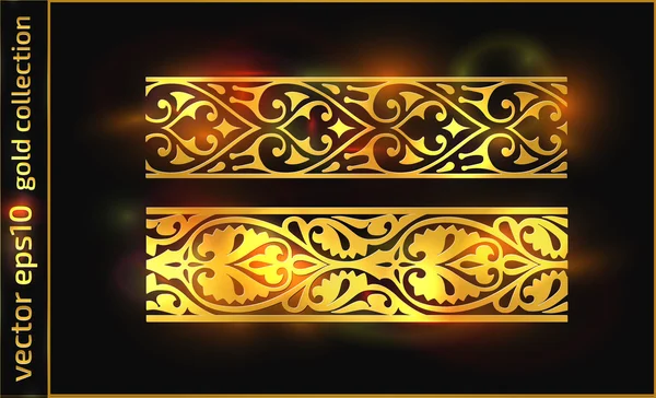 Impresionante elemento ornamental en estilo dorado — Vector de stock