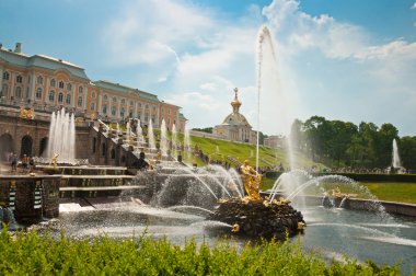 Grand Cascade in Peterhof, St Petersburg, Russia clipart