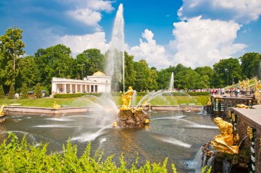 Samson çeşme, Grand Cascade Peterhof, St Petersburg, Rusya Federasyonu