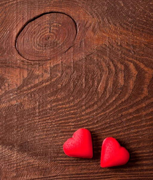 Dvě červené srdce — Stock fotografie