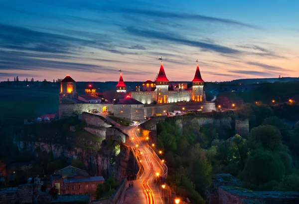 Eski kale - gece lambası — Stok fotoğraf