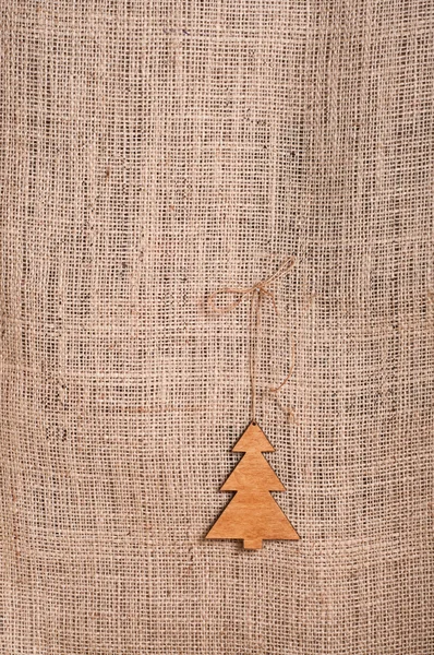 クリスマスの黄麻布の背景 — ストック写真