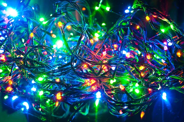 電気花輪、クリスマスの抽象的な背景 — ストック写真