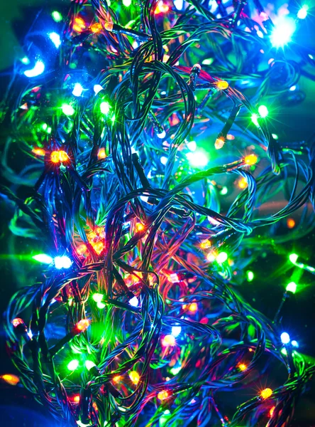 Ηλεκτρικό Γκάρλαντ, Χριστούγεννα αφηρημένα φόντο — Φωτογραφία Αρχείου