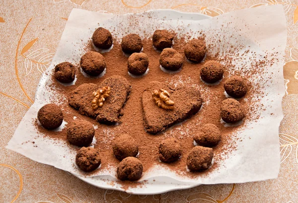 Zelfgemaakte chocolade truffels — Stockfoto