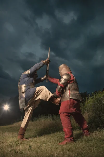 Battle of a Medieval knights — Stock Photo, Image