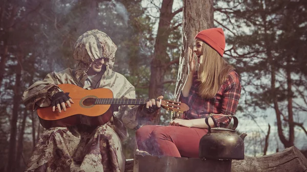 Maniac com a guitarra — Fotografia de Stock