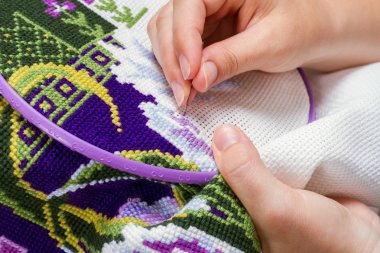 Kanaviçe işi nakış, yakın çekim