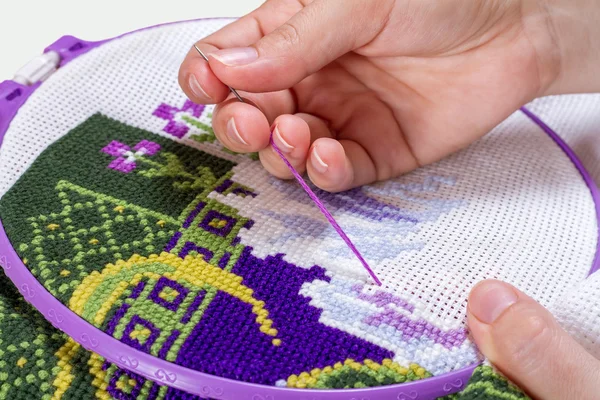 Cross-Stitch, Handmade, robótki ręczne — Zdjęcie stockowe