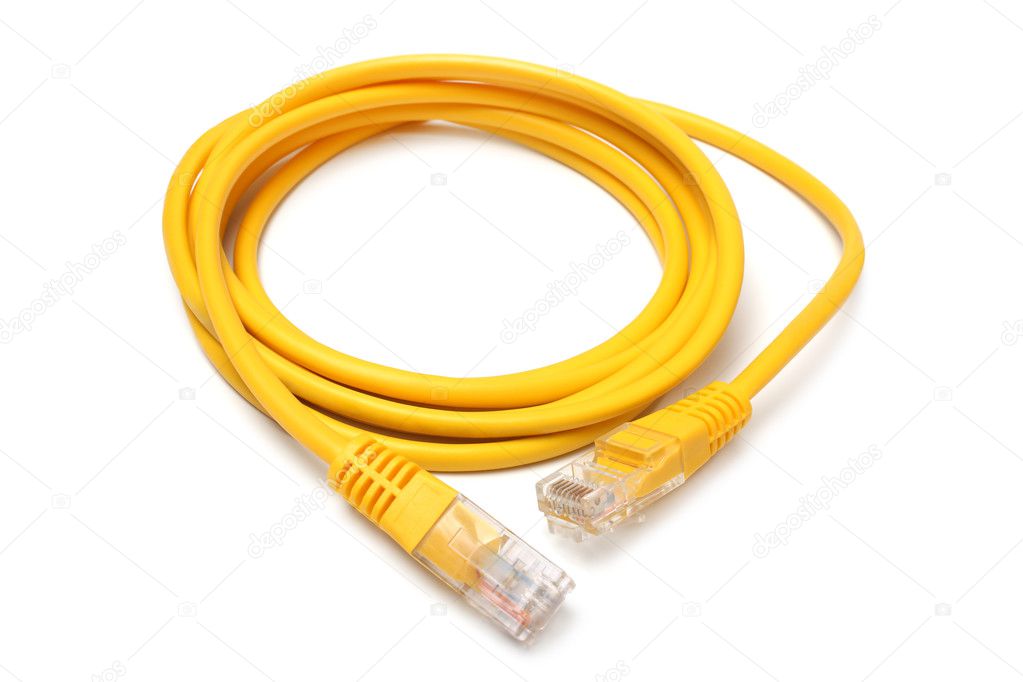 Network ethernet cable with RJ45 connectors Stock Photo by ©popovaphoto ...