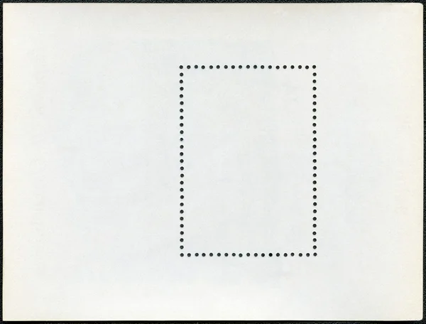 Blank postage stamp block souvenir sheet on a black background